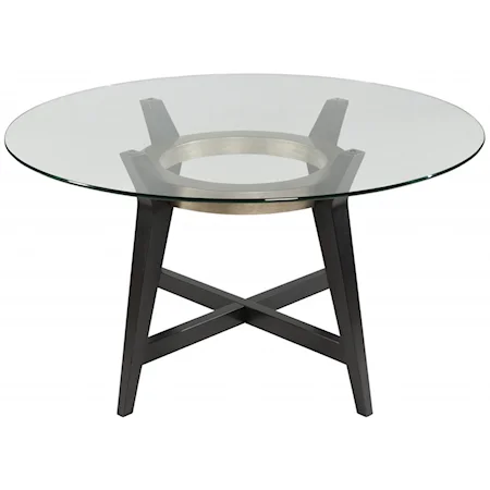 Elston Dining Table with Round Glass Top